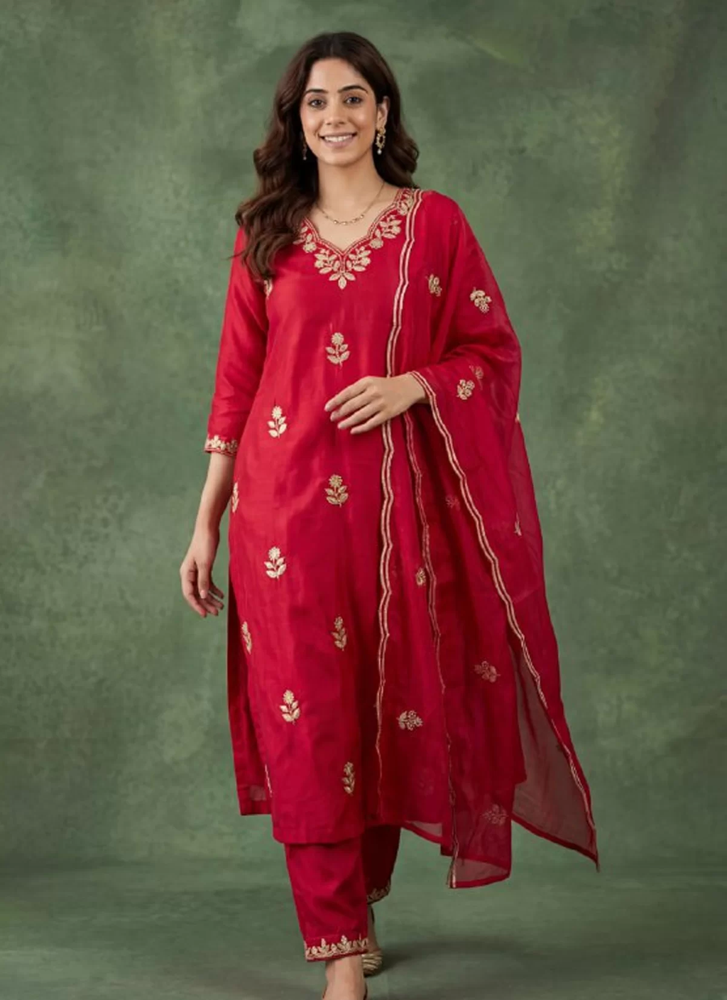 Elegant Pink Color Embroidered Kurta Set with Dupatta for Women