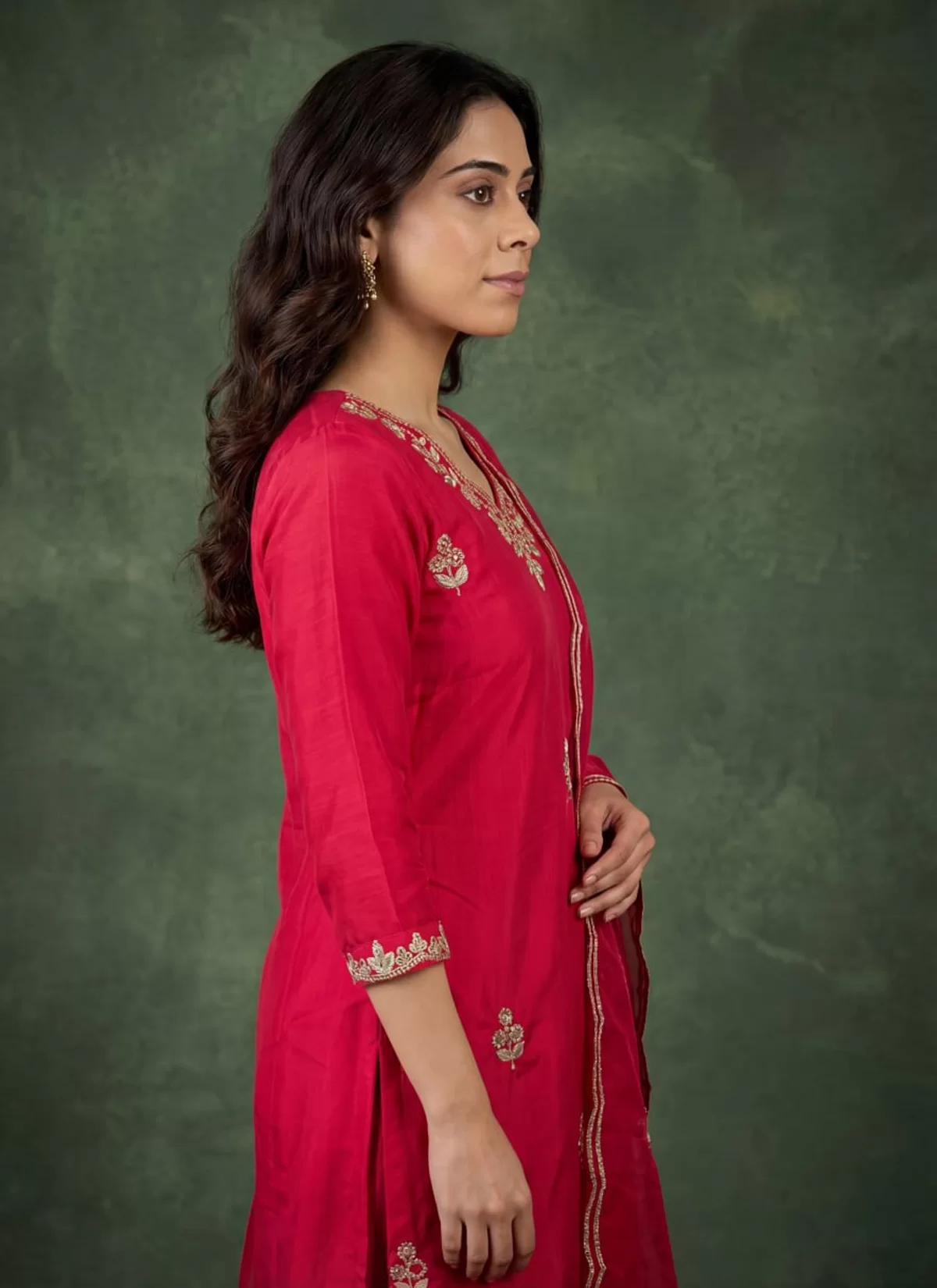 Elegant Pink Color Embroidered Kurta Set with Dupatta for Women