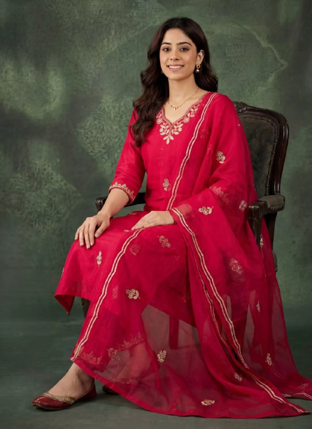 Elegant Pink Color Embroidered Kurta Set with Dupatta for Women